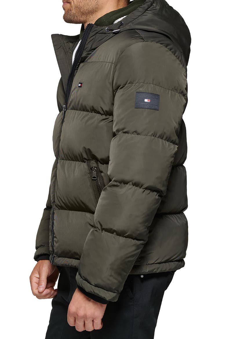 Hooded Puffer Jacket, Alternate, color, OLIVE