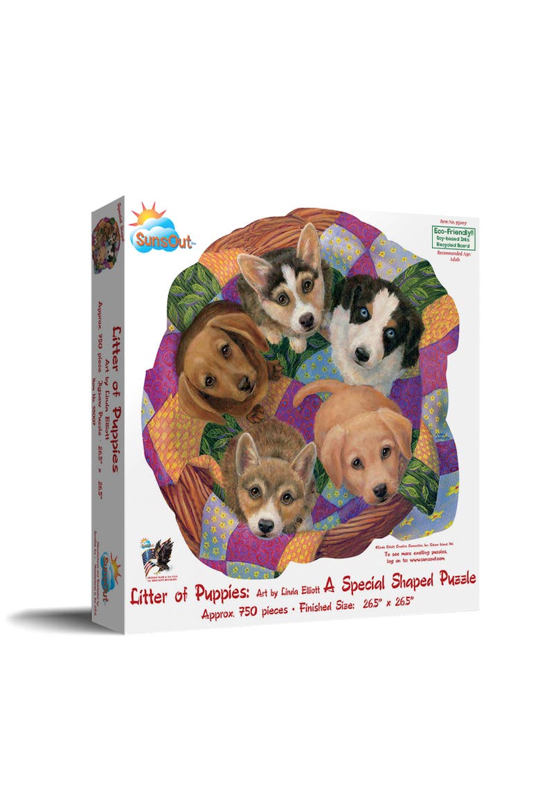 Litter of Puppies 750 piece Jigsaw Puzzle for Adults Special Shape, Main, color, Multicolor