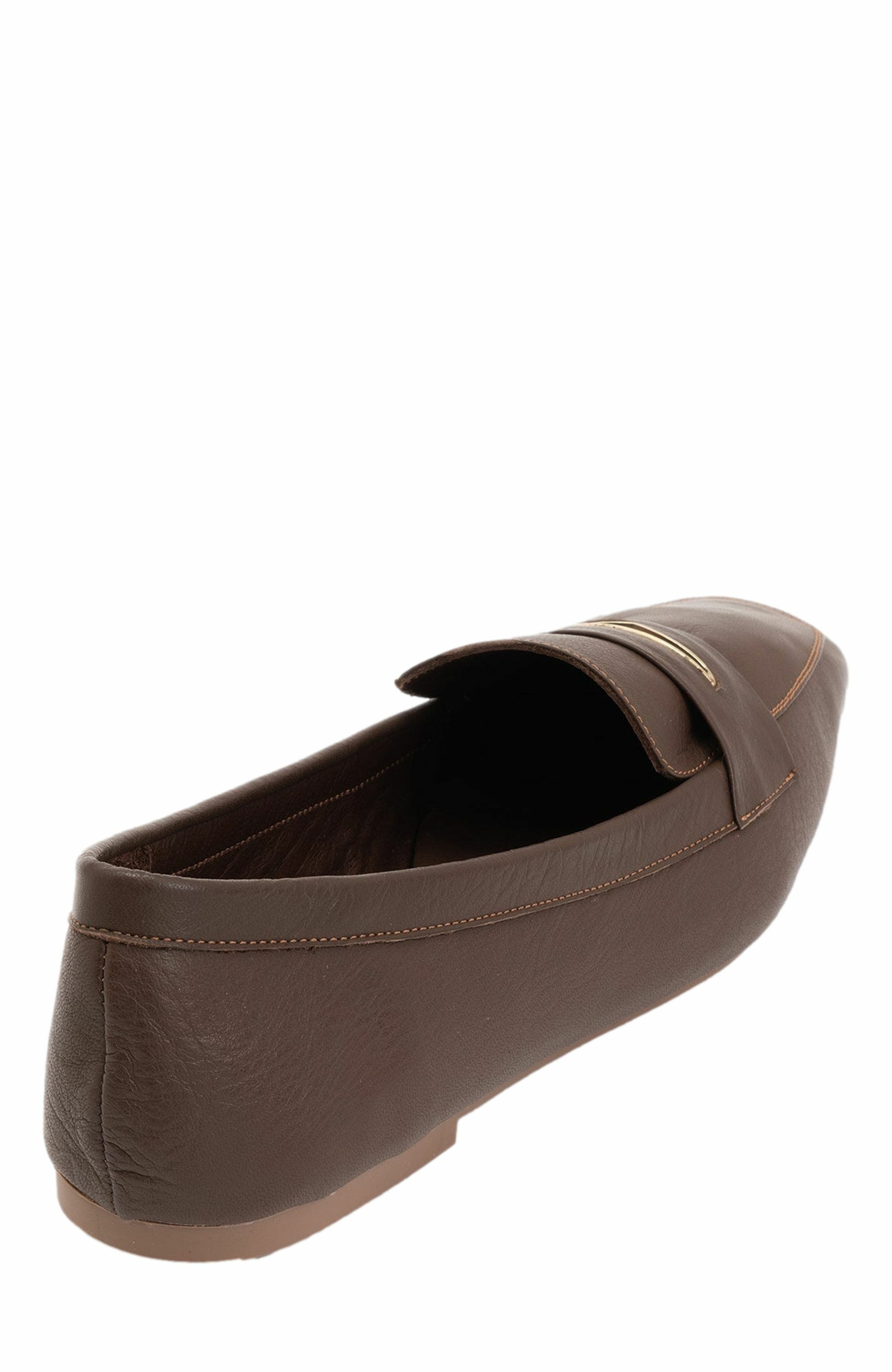Iridessa Leather Flat Loafers, Alternate, color, Brown Leather
