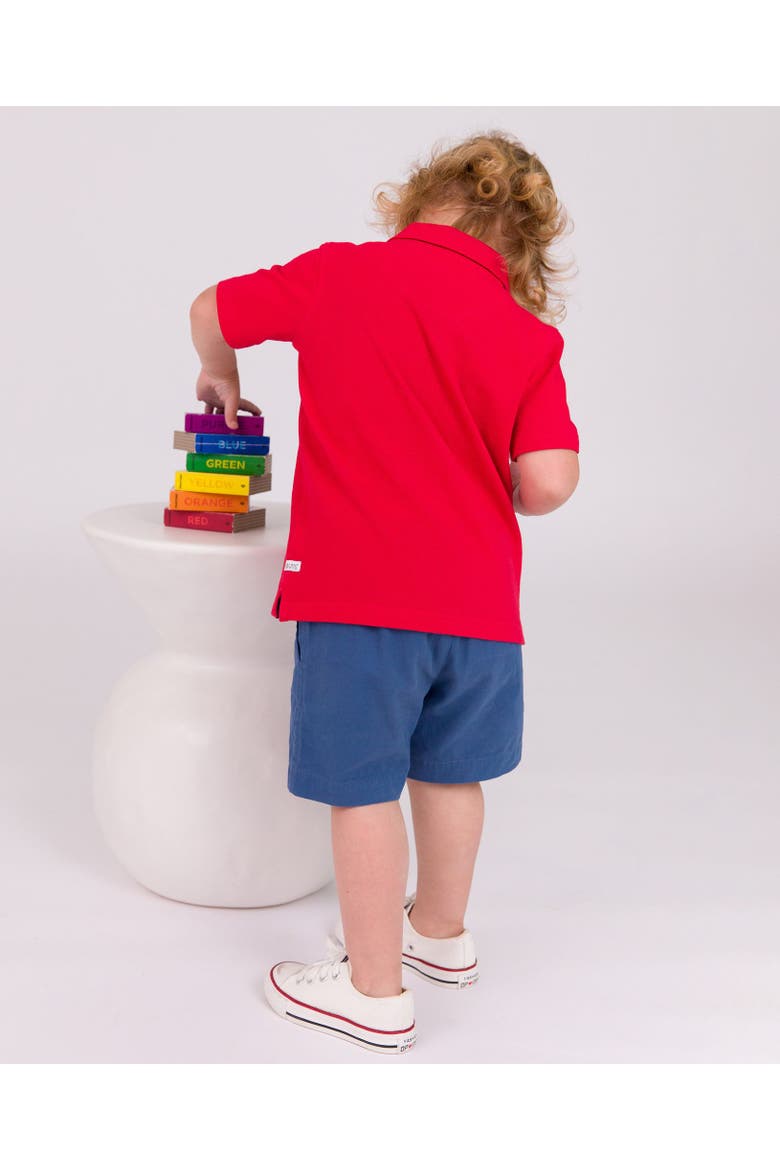 Boys Pique Short Sleeve Polo Shirt, Alternate, color, Red