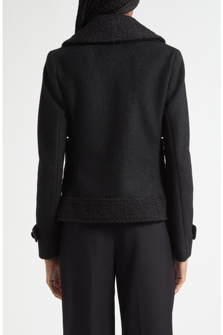 Double Breasted Bouclé Jacket, Alternate, color, SOLID BLACK