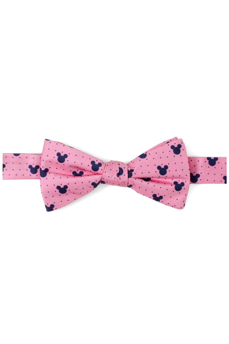 Mickey Mouse Polka Dot Silk Bow Tie, Alternate, color, PINK