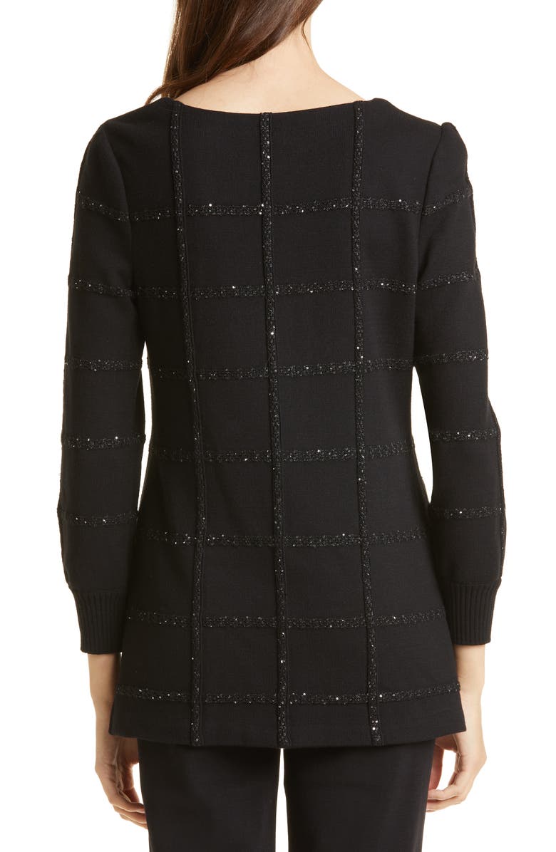 Misook Sequin Grid Sweater, Alternate, color, 