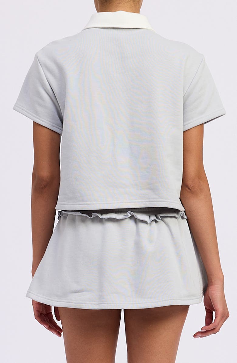 JACQUIE THE LABEL Rosalie Polo Shirt, Alternate, color, Light Blue White