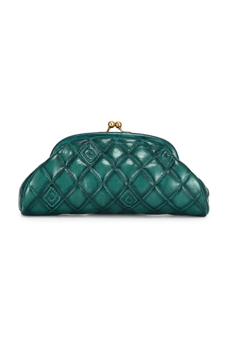 OLD TREND Petunia Quilted Leather Beauty Pouch, Main, color, Teal