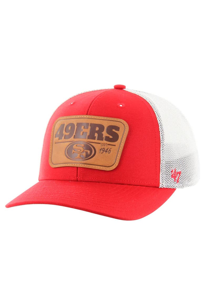 Men's '47 Scarlet/White San Francisco 49ers Thrash Trophy Flex Hat, Main, color, Scarlet
