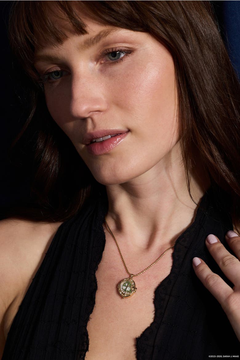 A Court of Thorns and Roses "There You Are" Locket Necklace, Alternate, color, Gold