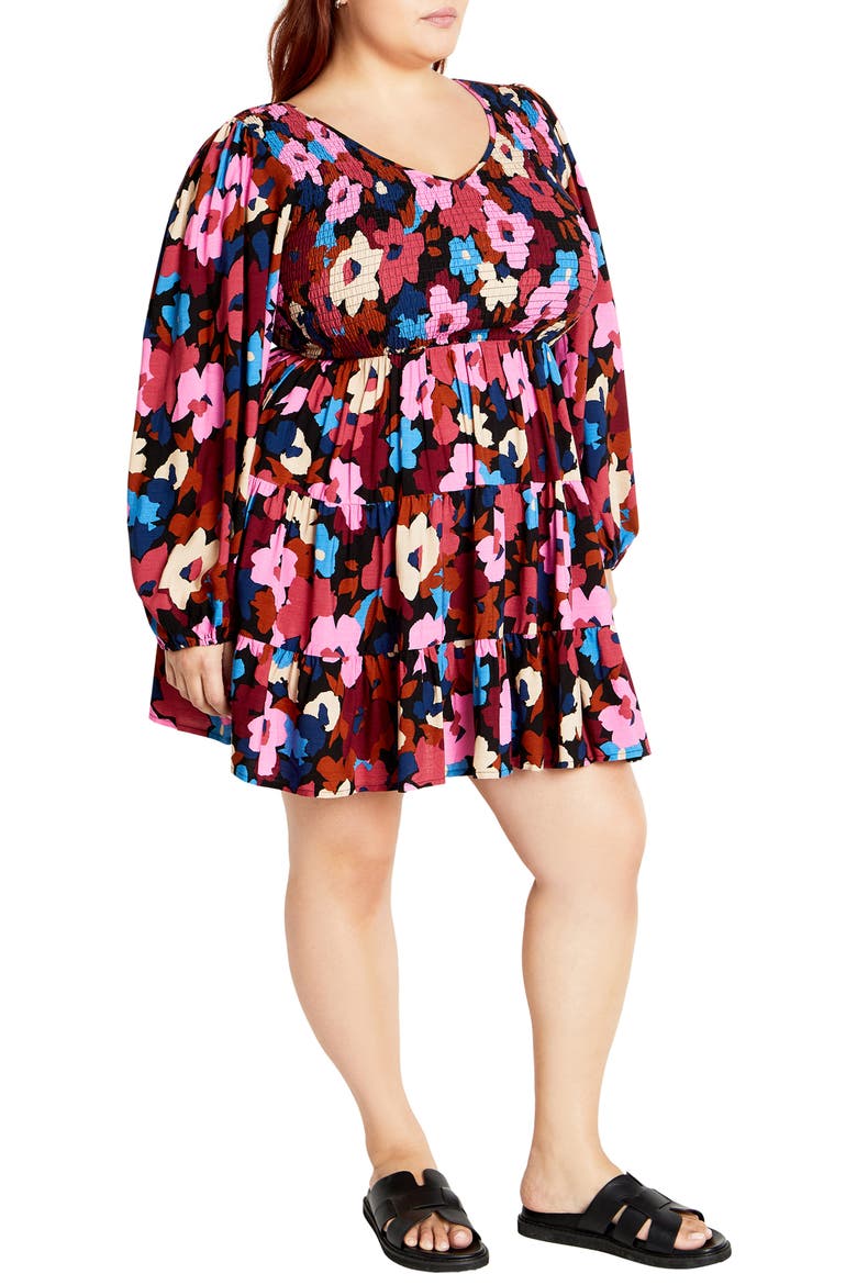 Jemma Long Sleeve Fit & Flare Minidress, Alternate, color, SUGARCOATED