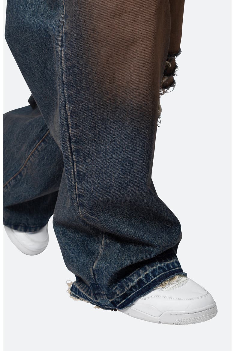 Baggy Rave Ripped Wide Leg Jeans, Alternate, color, RUST