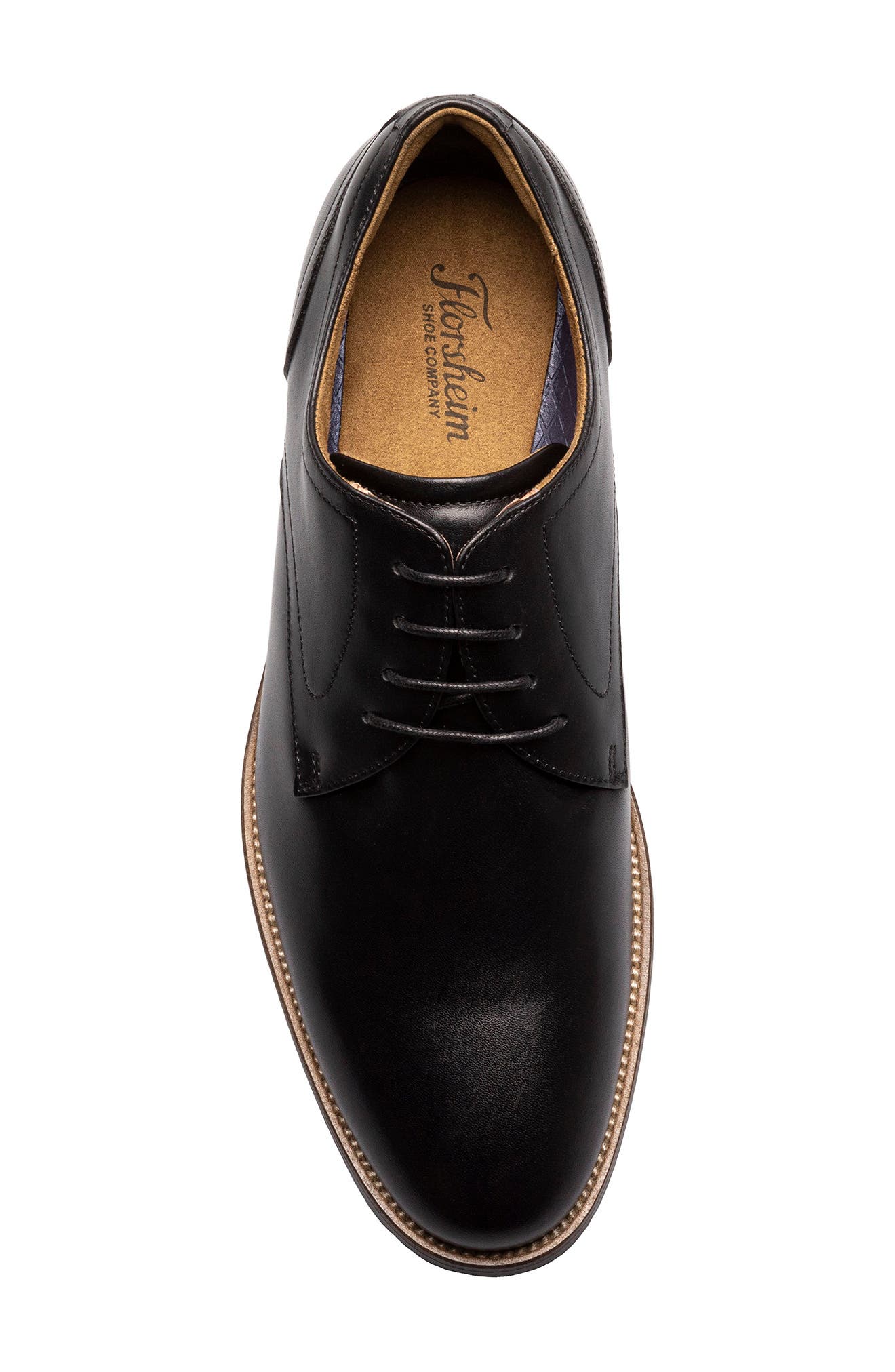Florsheim Ruvo Plain Toe Leather Derby, Alternate, color, Black