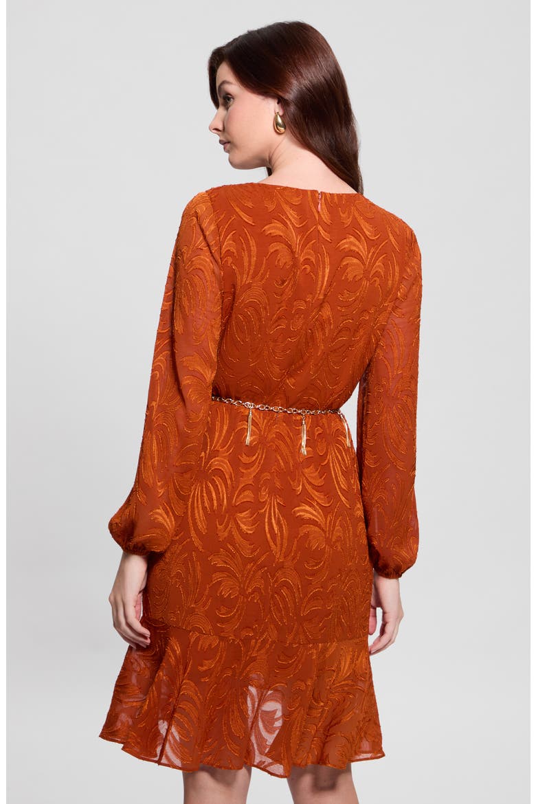 Deztiny Long Sleeve Dress, Alternate, color, HOT CARAMEL