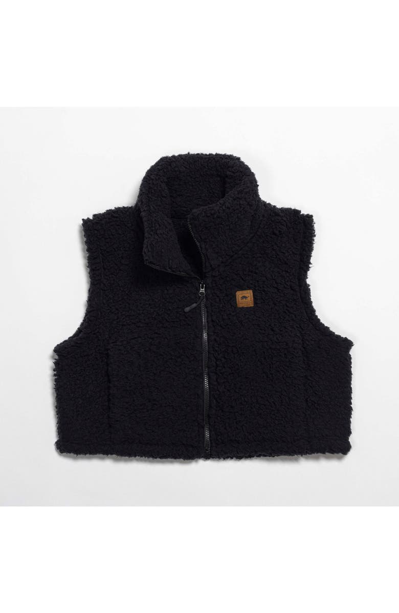 Turtle Fur Cropped High Pile Fleece Vest, Main, color, Black