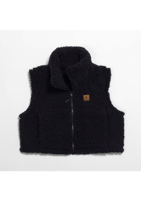 Cropped High Pile Fleece Vest