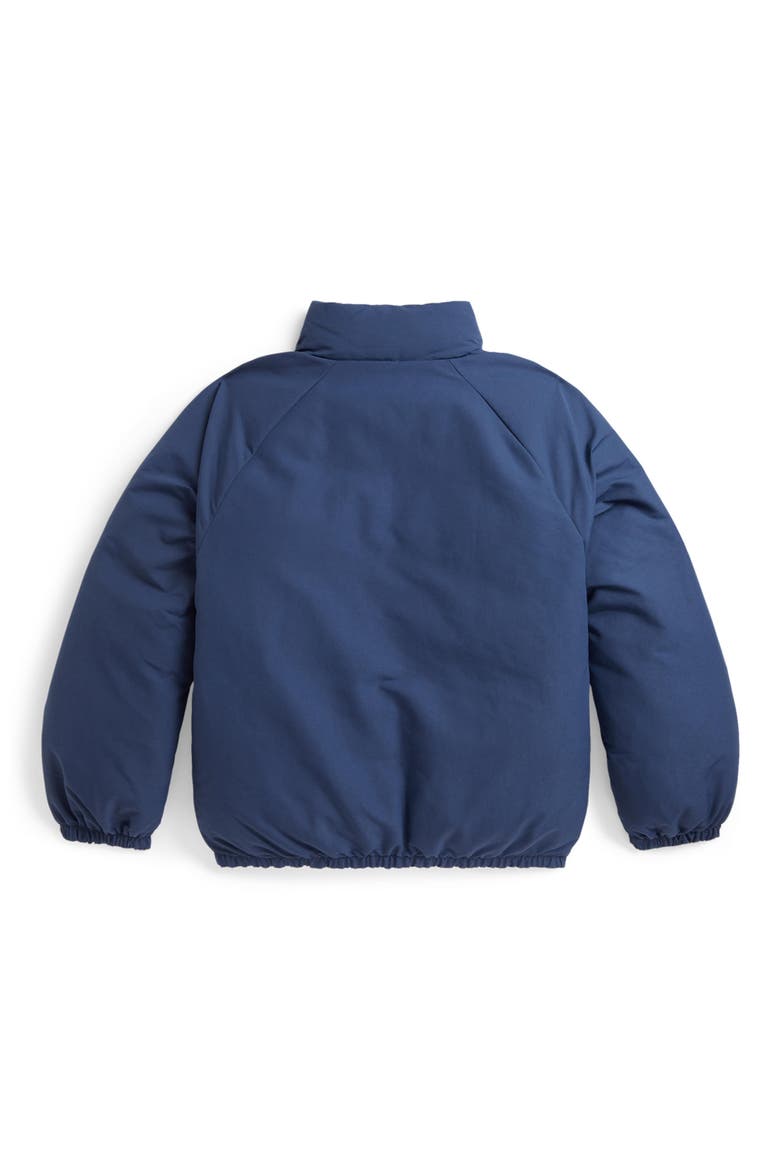 Kids' Recycled Polyester Down & Feather Fill Bomber Jacket, Alternate, color, RUSTIC NAVY