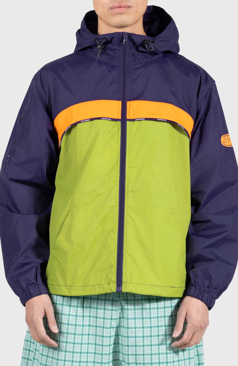 PLEASURES Spirit Hooded Nylon Windbreaker, Main, color, Purple