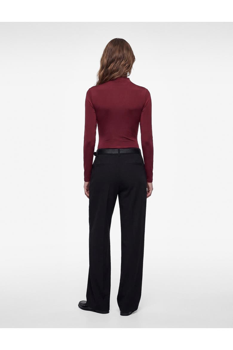 Long Sleeve High Neck Bodysuit, Alternate, color, BORDEUX