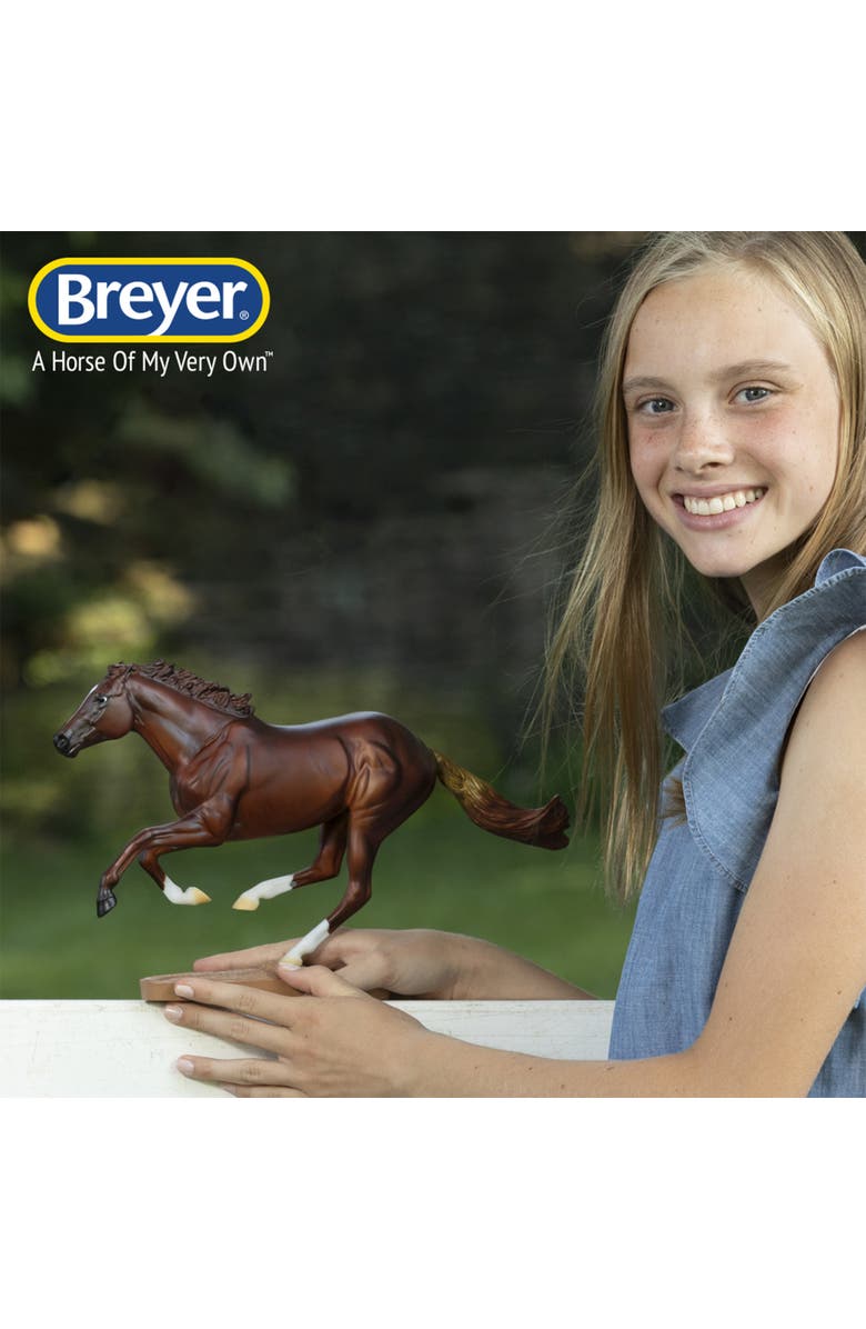 Breyer Traditional Series Secretariat Horse with Base Model, Alternate, color, Brown