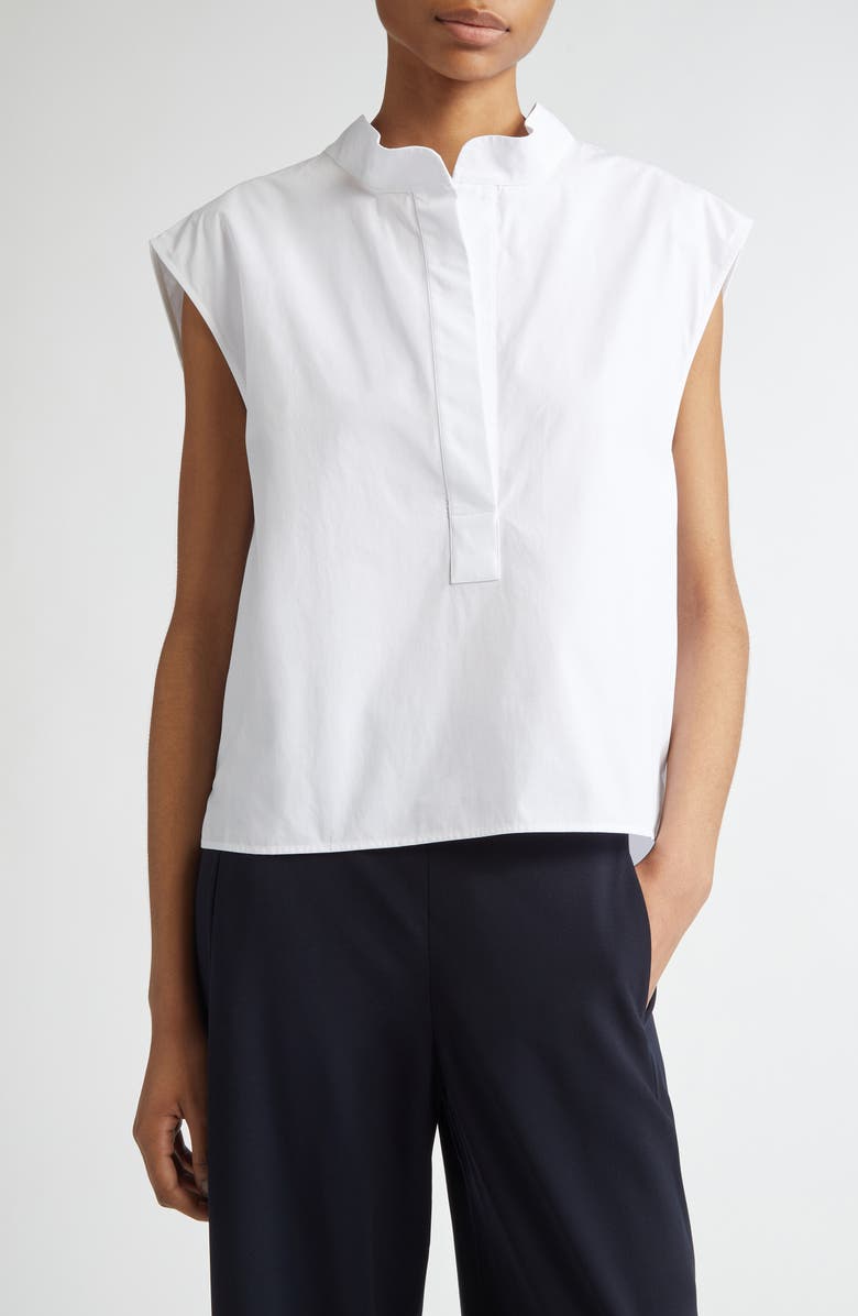 FFORME Dores Cap Sleeve Cotton Tunic Shirt, Main, color, White