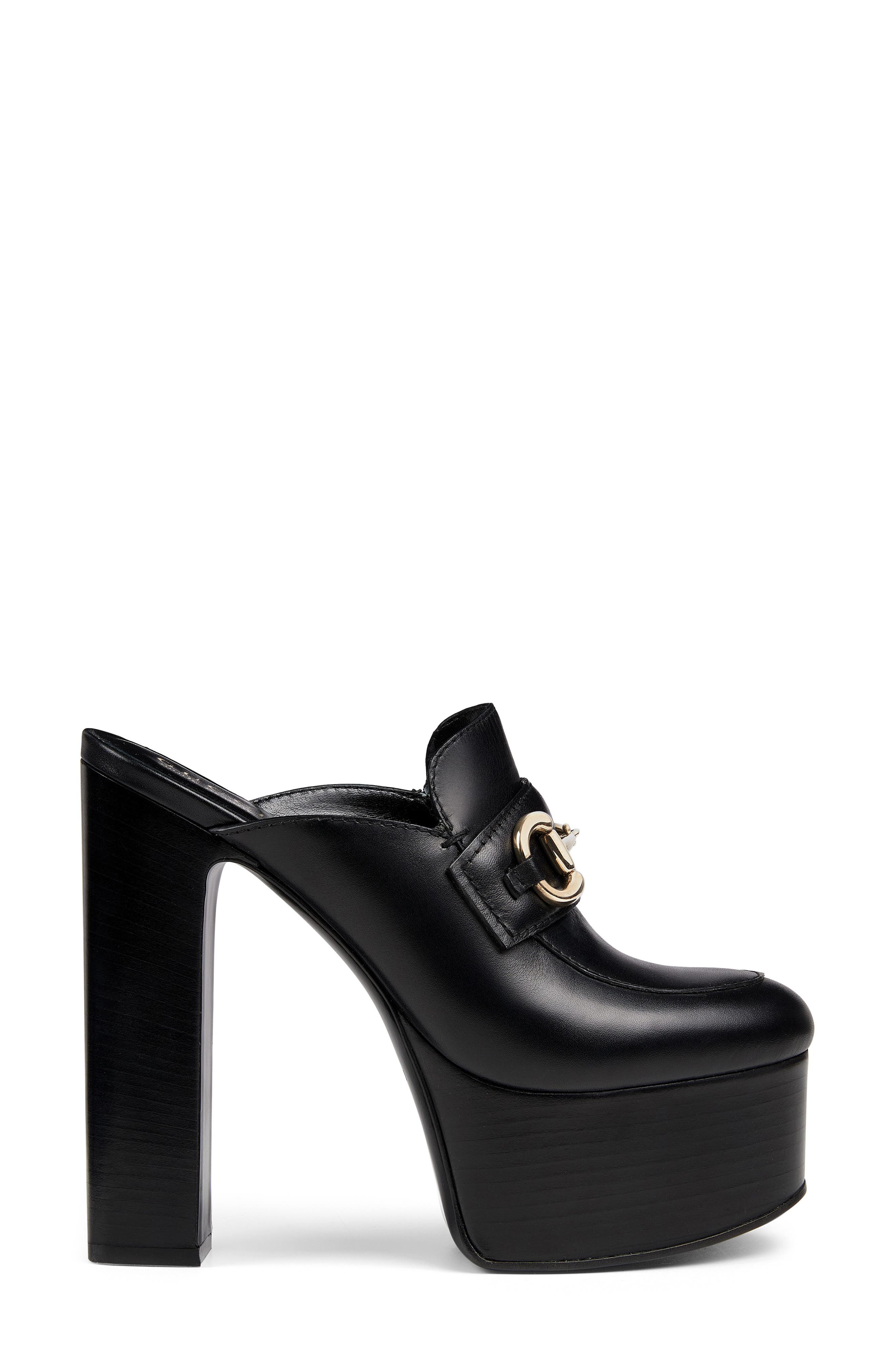 Gucci Horsebit Platform Loafer Mule, Alternate, color, 