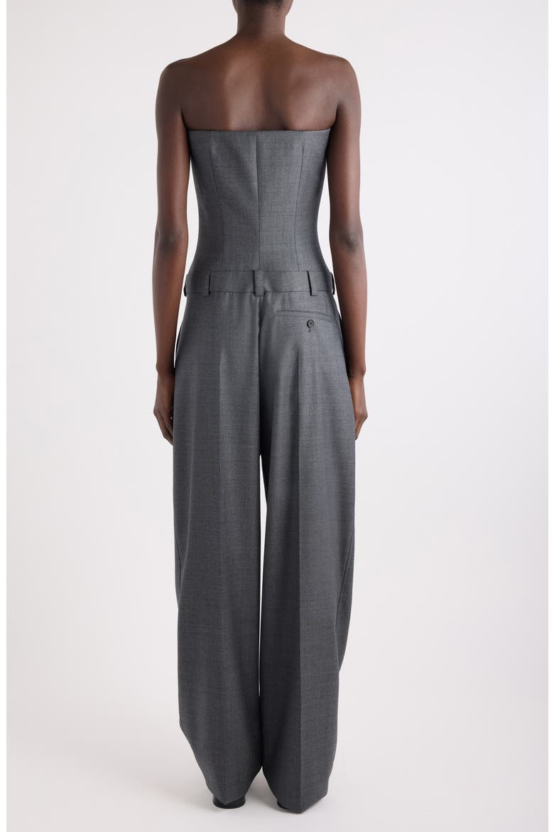 Tailored Wool Bustier Jumpsuit, Alternate, color, 067-GREY MIX