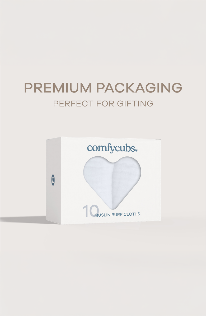 Comfy Cubs Muslin Burp Cloths - Pack of 10, Alternate, color, White