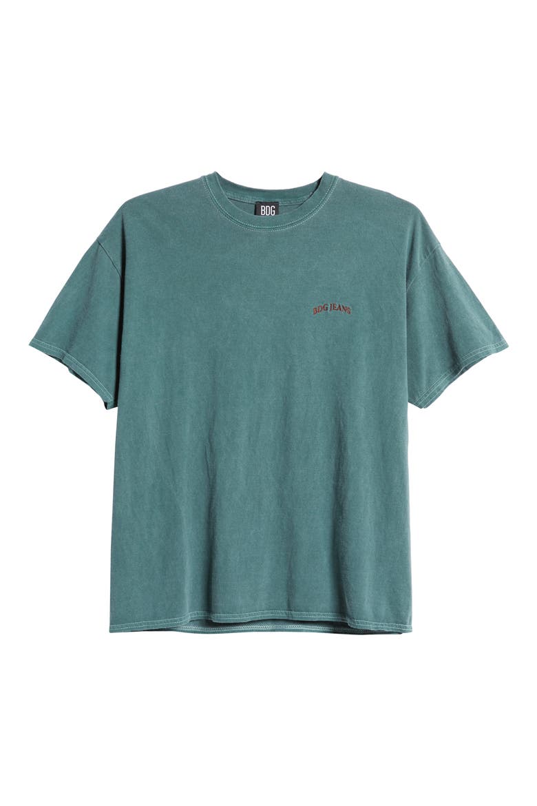 Men's Logo Embroidered T-Shirt, Alternate, color, DARK GREEN