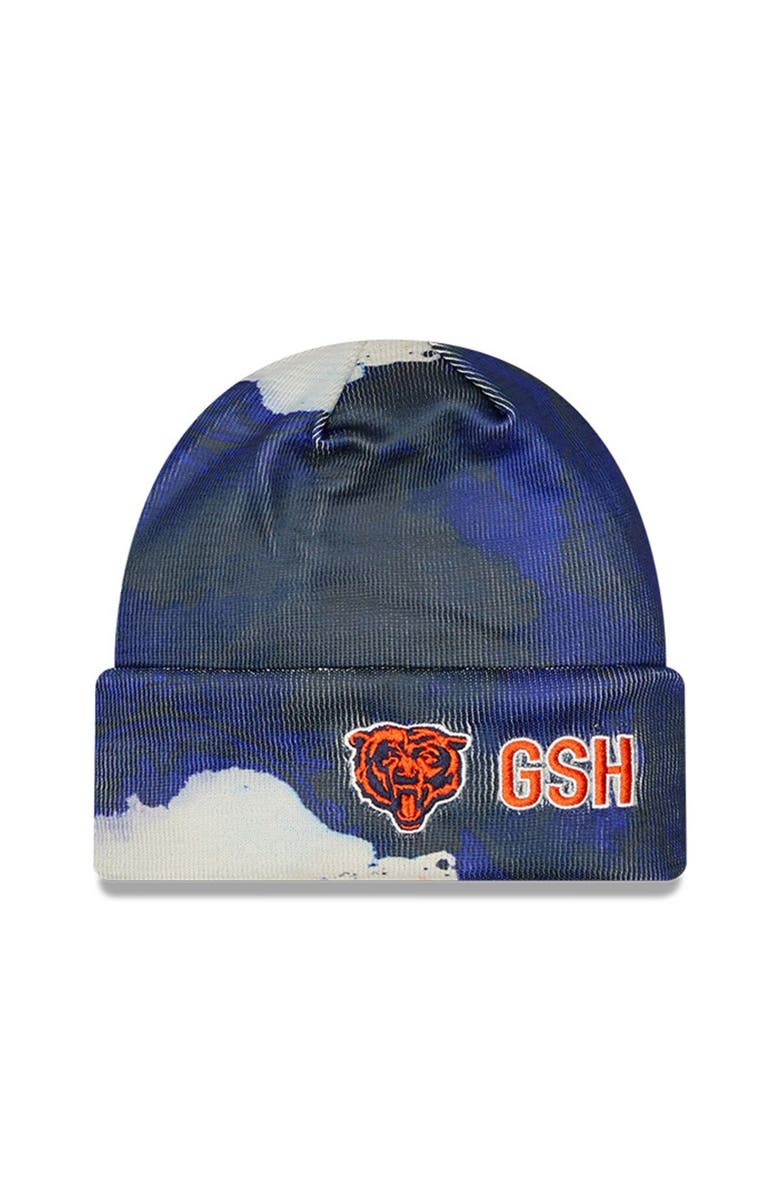 New Era Men's New Era  Navy Chicago Bears 2022 Sideline Ink Dye Cuffed Knit Hat, Alternate, color, 