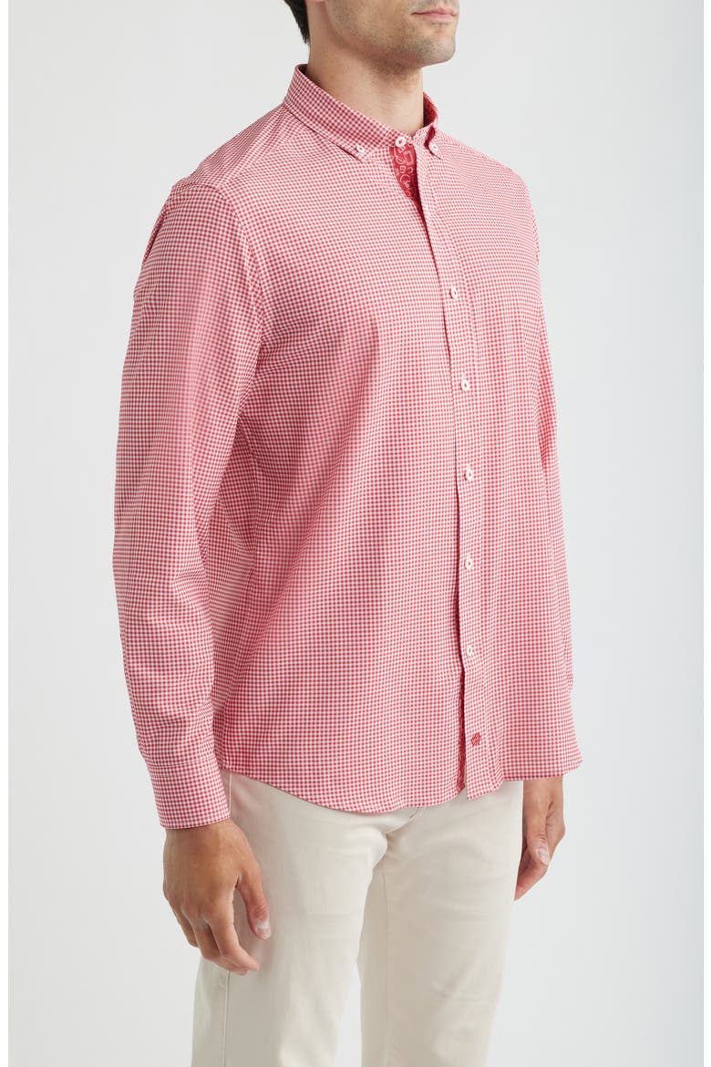 XC+™ Performance Game Day Gingham Button-Up Shirt, Alternate, color, RED