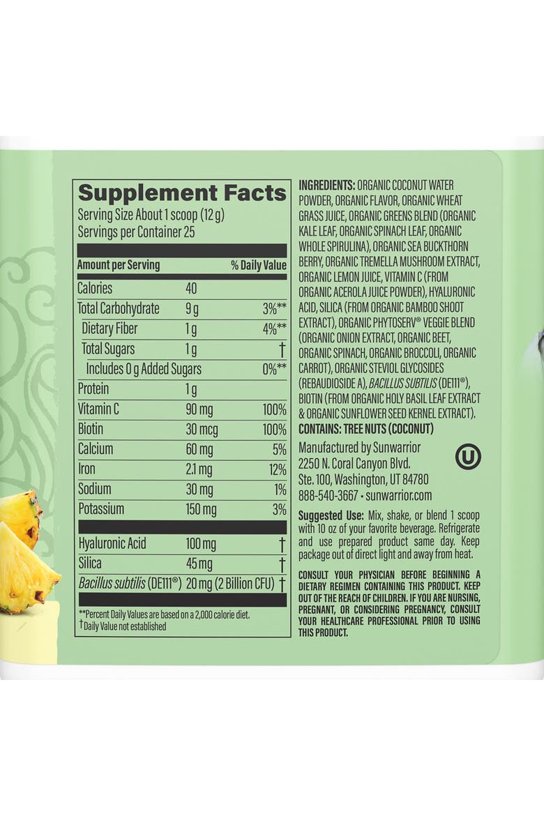 Beauty Greens Powder, 300gm, Alternate, color, Pina Colada