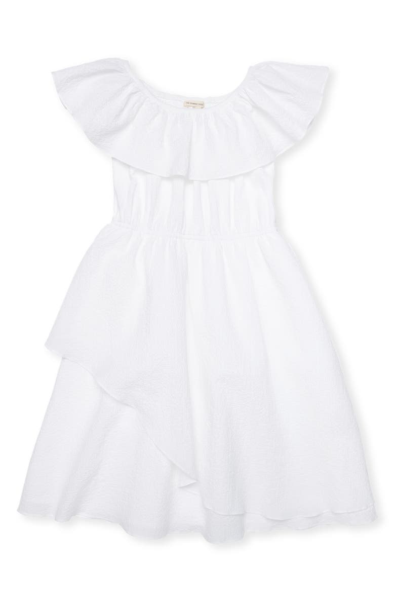 The Sunday Collective Kids' Crinkle Crepe Flutter Dress, Main, color, White