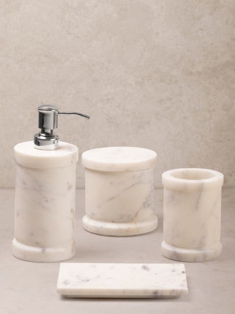 Duval Marble Bath Accessories, Set of 4