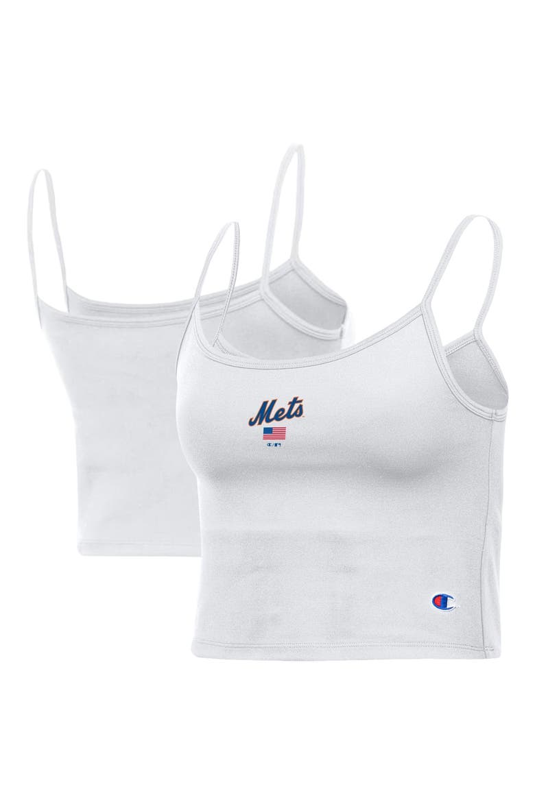 Women's Champion White New York Mets America Scoop Tank Top, Main, color, White