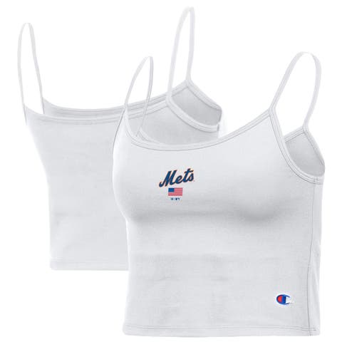 Women's Champion White New York Mets America Scoop Tank Top