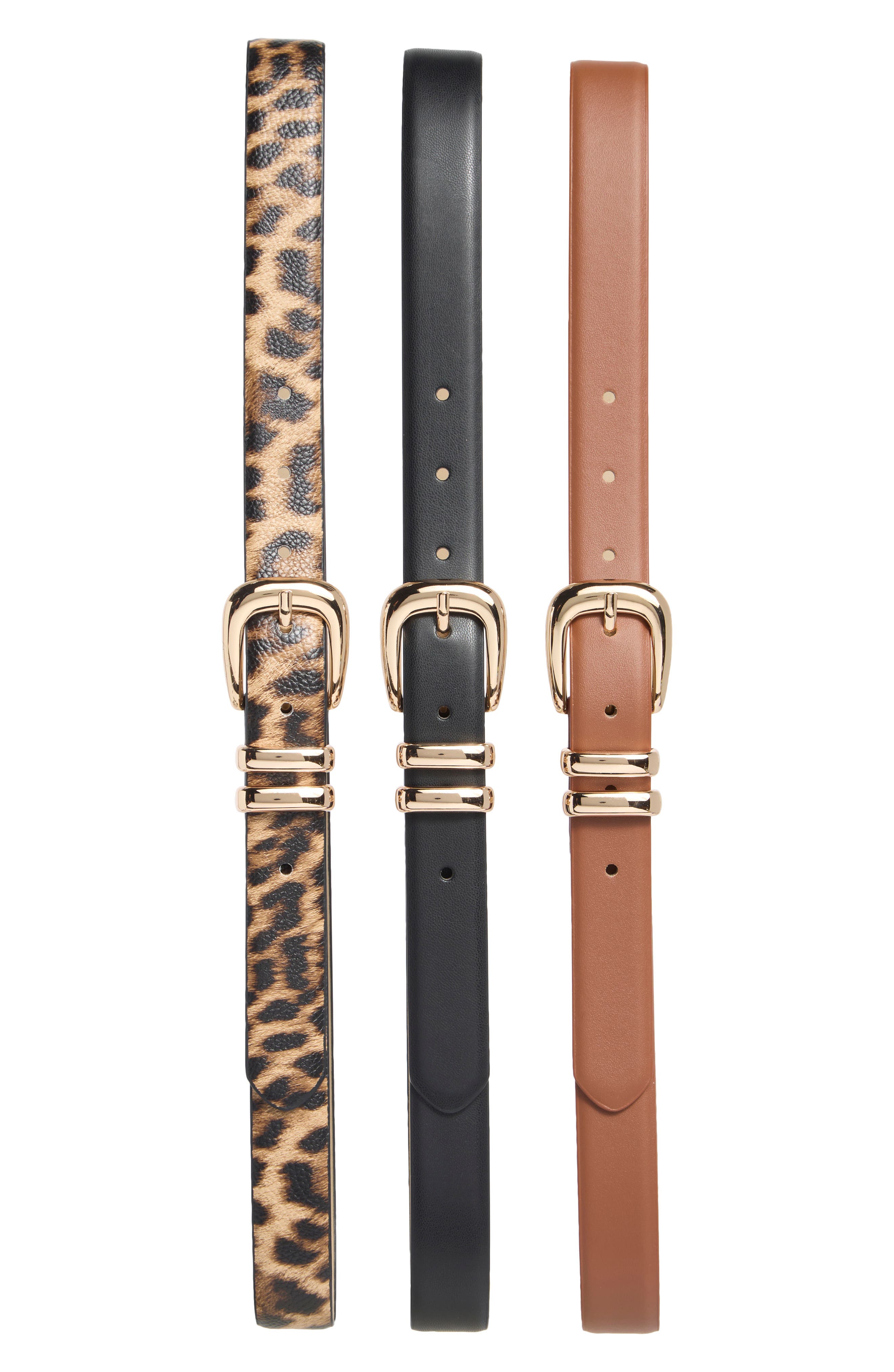 3-for-1 Assorted Faux Leather Belts