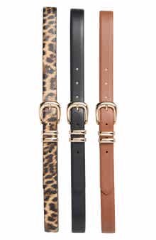 3-for-1 Assorted Faux Leather Belts