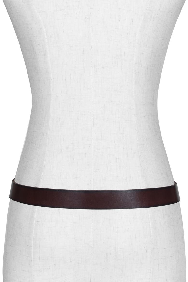 Calfskin Leather Belt, Alternate, color, BROWN