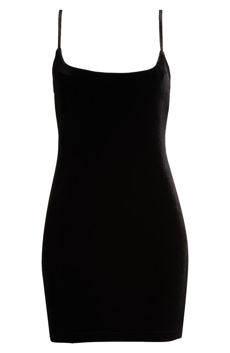 Good American Velvet Minidress, Alternate, color, Black001