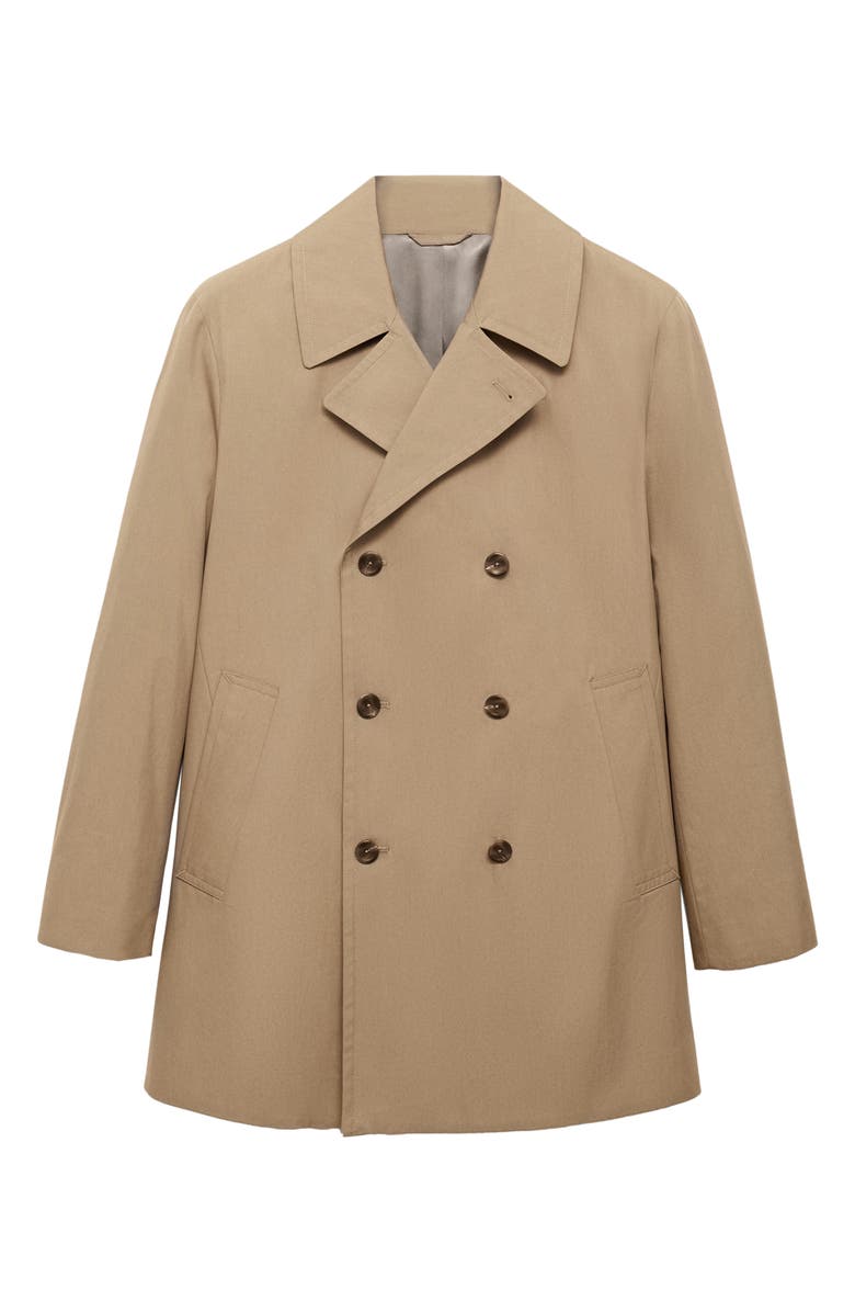 MANGO Short Cotton Blend Trench Coat, Alternate, color, 