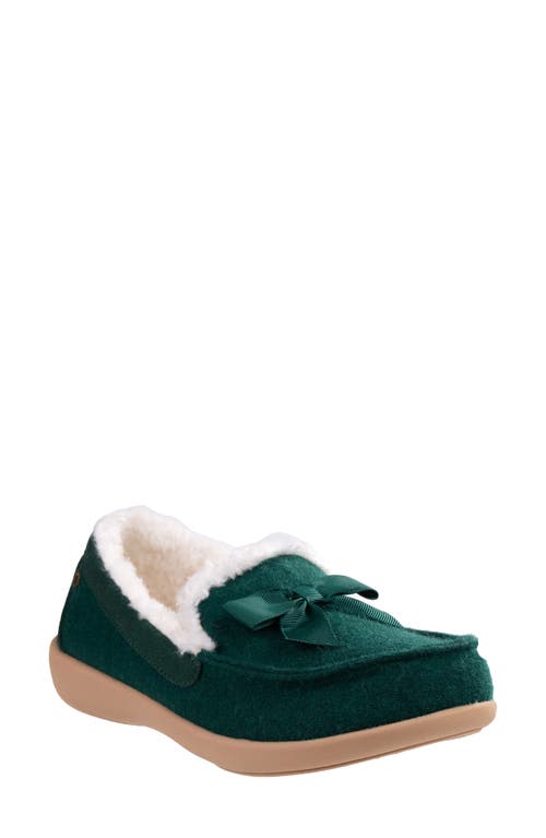Revitalign Trillium Faux Fur Lined Slipper In Green
