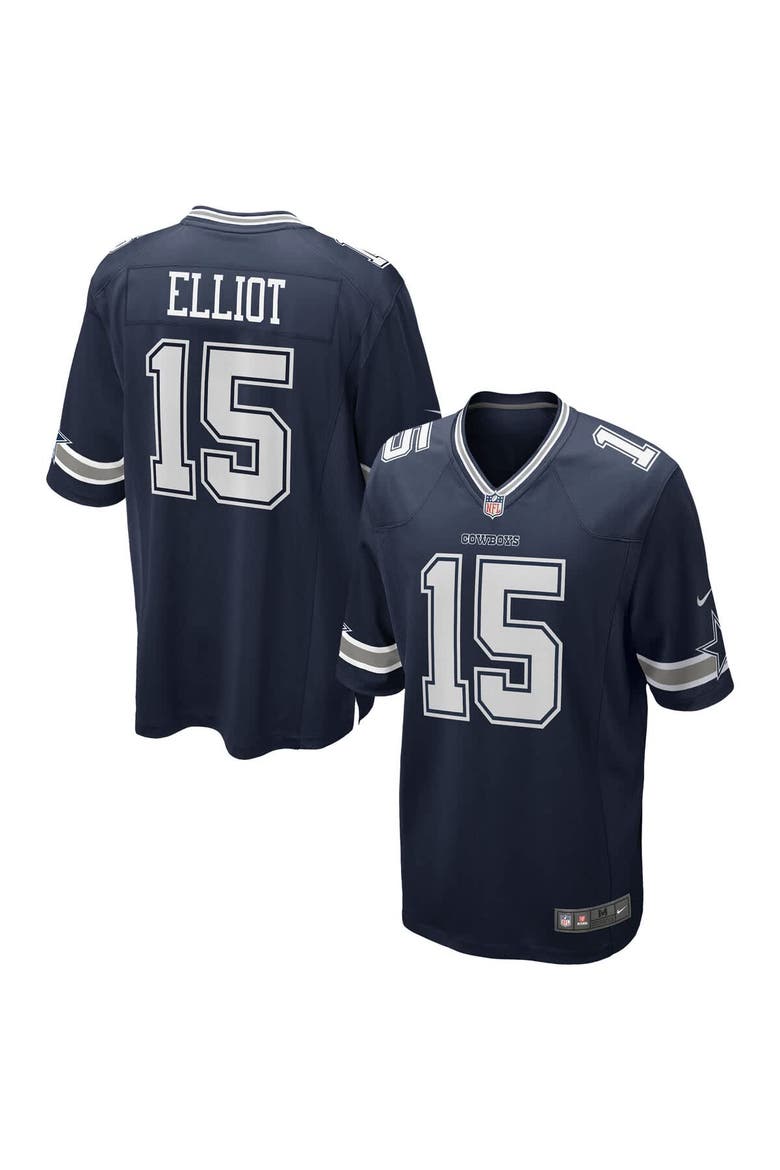 Men's Nike Ezekiel Elliott Navy Dallas Cowboys Team Game Jersey, Alternate, color, Navy