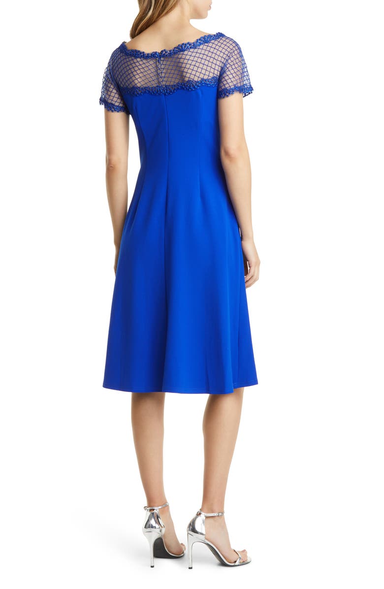 Tadashi Shoji Net Illusion Mesh Fit & Flare Dress, Alternate, color, 