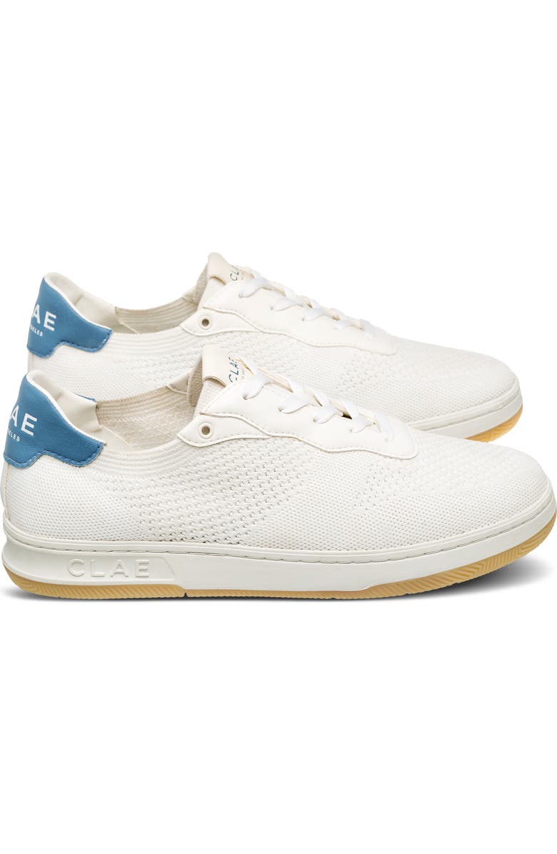 CLAE Malone Knit Low Top Sneaker, Alternate, color, White Cactus Blue Shadow