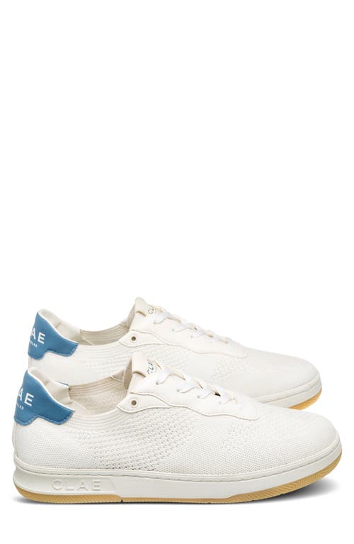 Clae Malone Knit Low Top Sneaker In White Cactus Blue Shadow