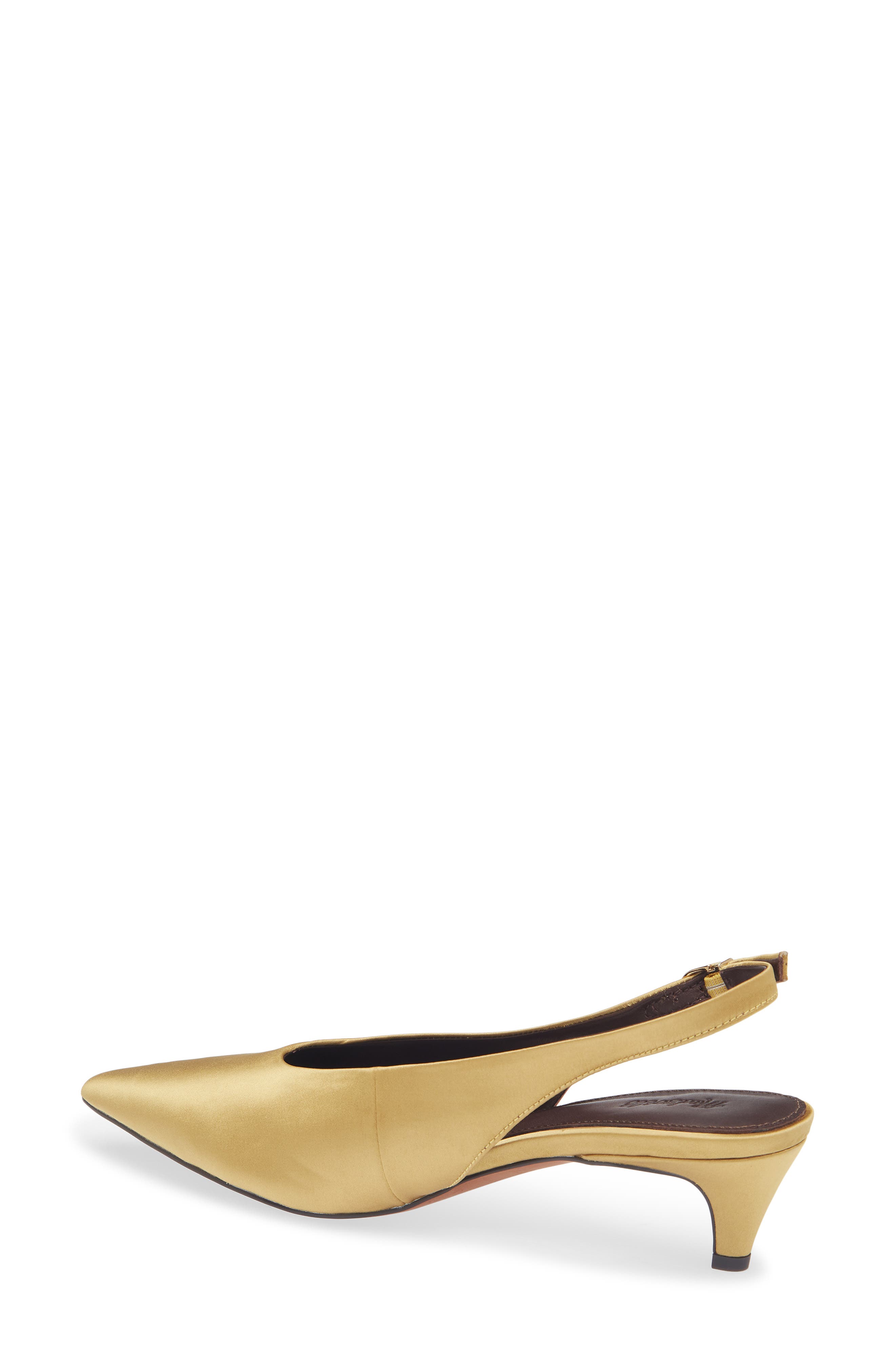 Madewell Emilie Slingback Satin Pump, Alternate, color, Olive Grove