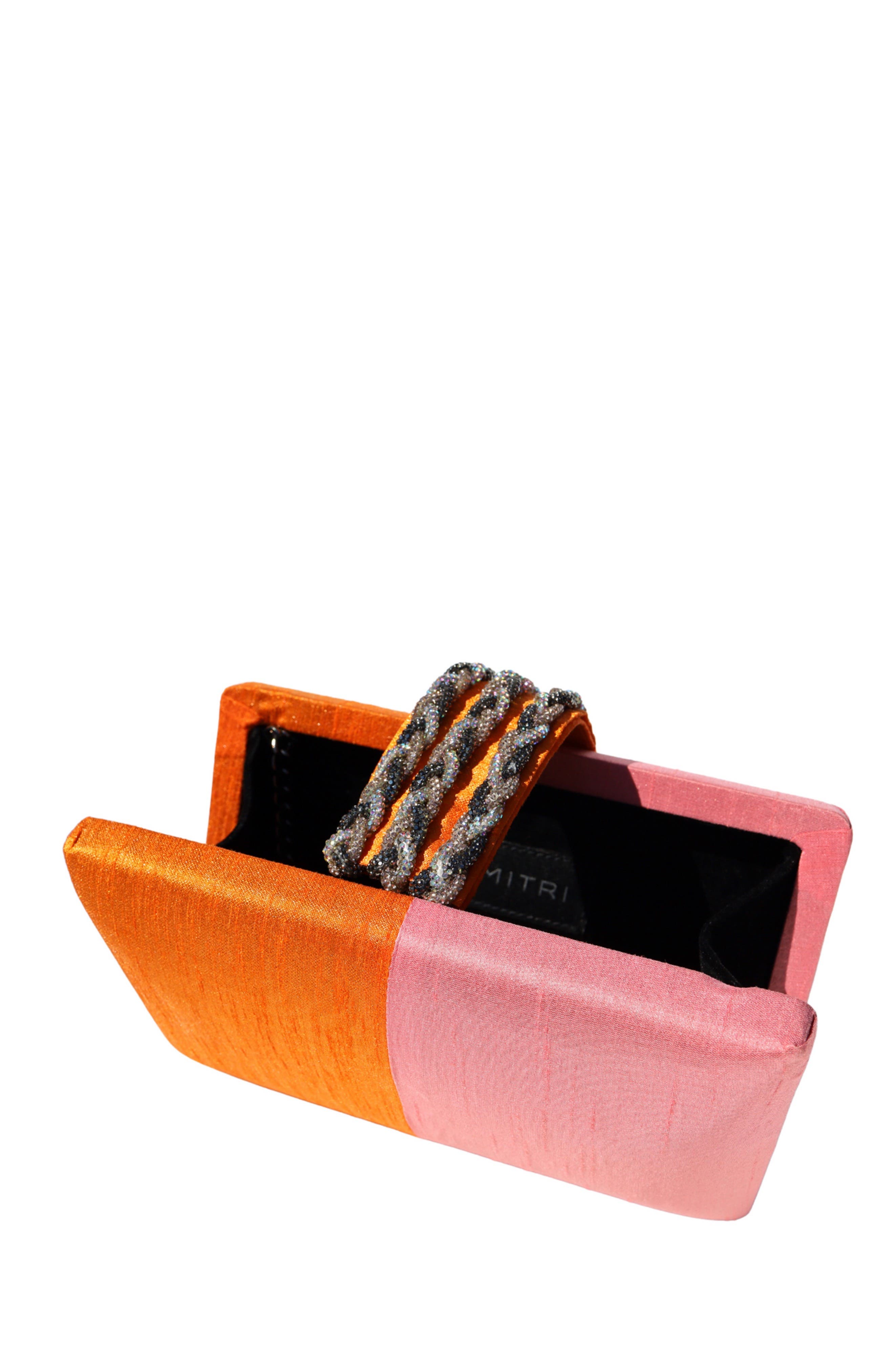 Braided Fringe Clutch, Alternate, color, Mango