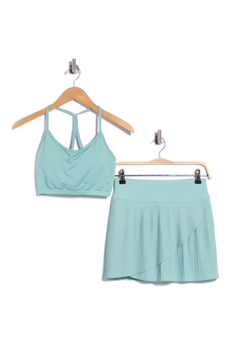 Rosaline Sports Bra & Skort Set, Main, color, AQUIFER