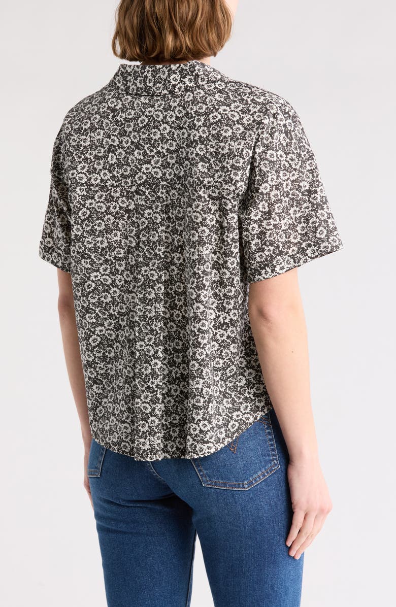 Melrose and Market Camp Shirt, Alternate, color, Black- Ivory Sketch Blossom