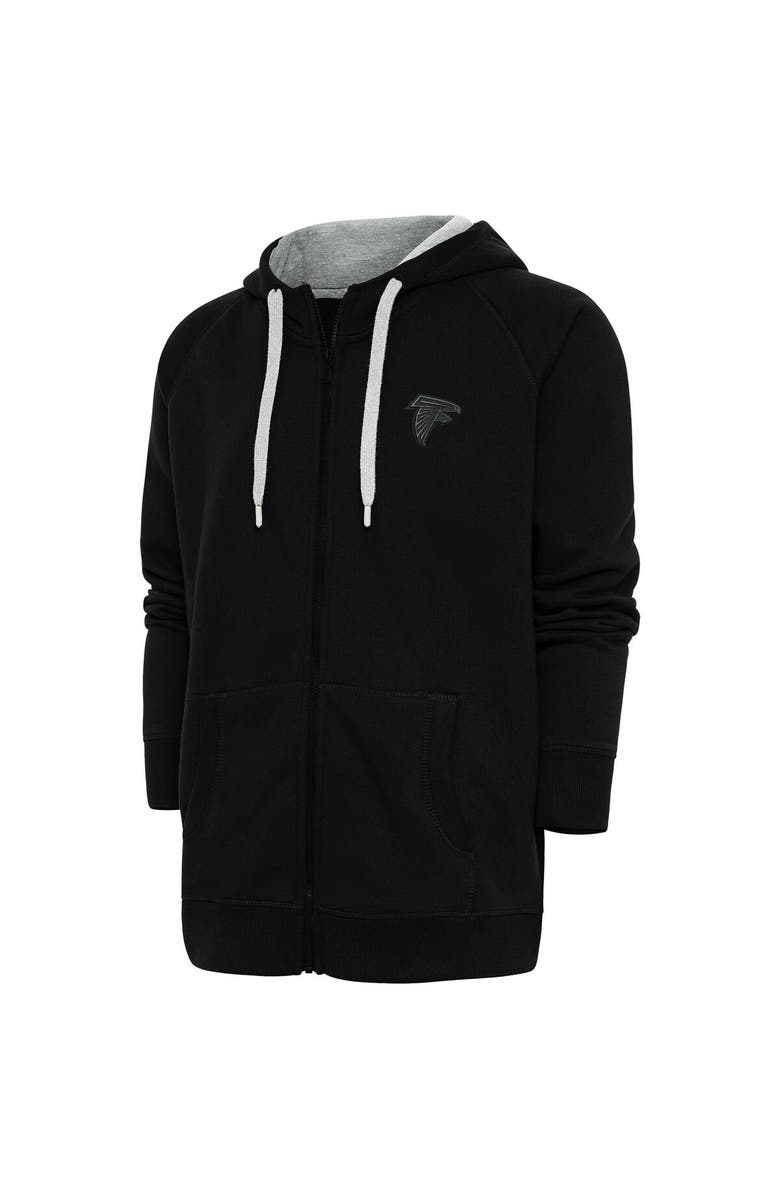 ANTIGUA Men's Antigua Black Atlanta Falcons Tonal Logo Victory Full-Zip Hoodie, Main, color, Black