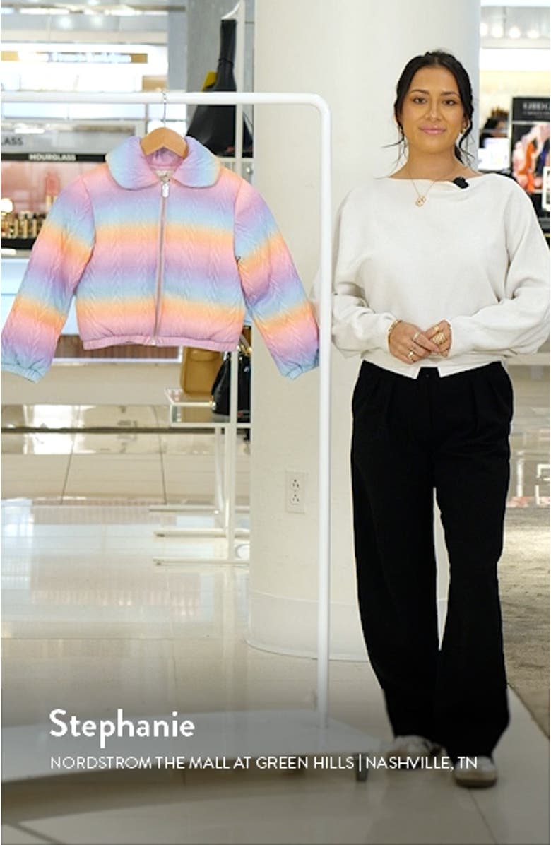 Kids' Rainbow Ombré Quilted Jacket, sales video thumbnail