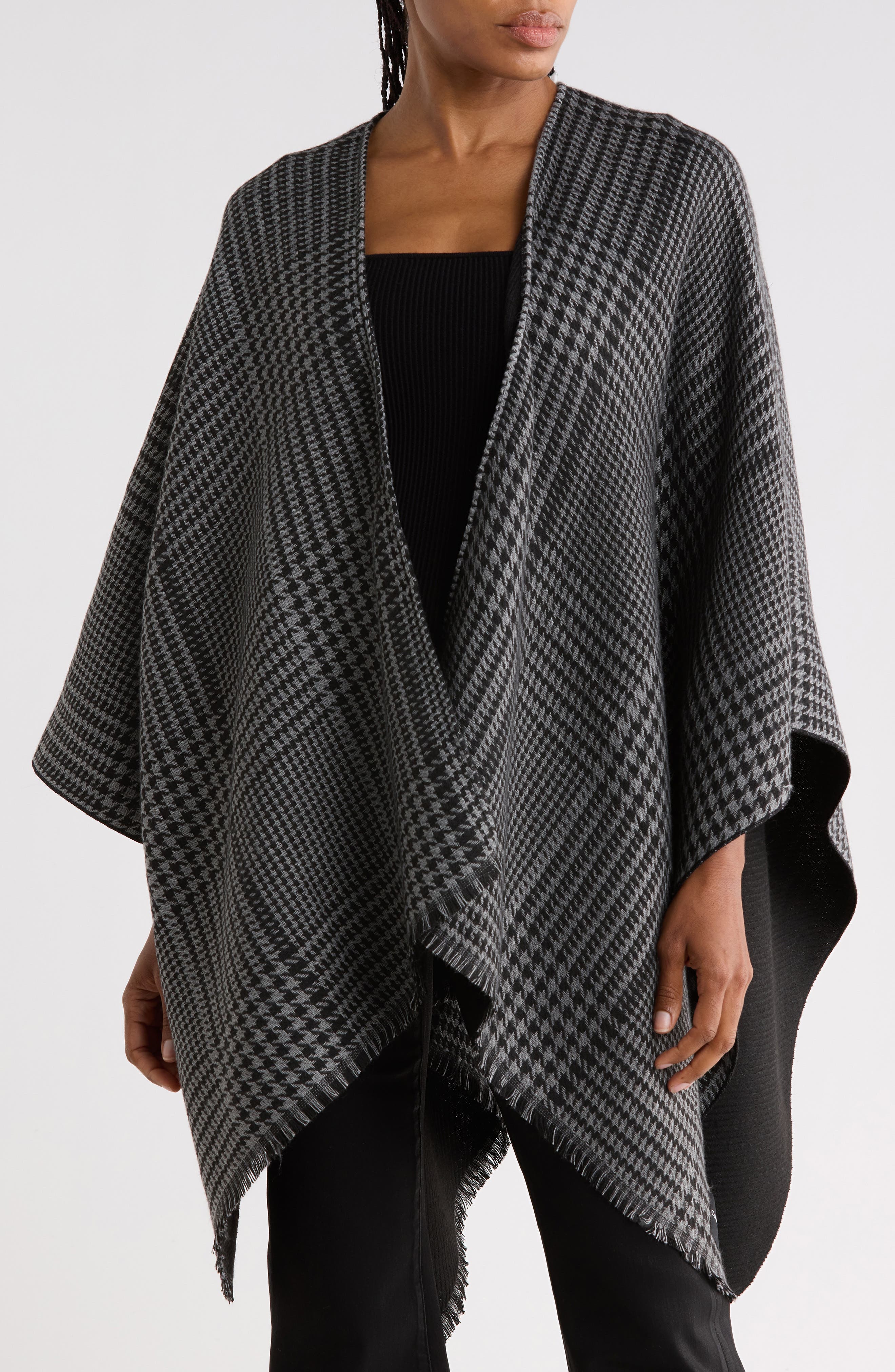 Houndstooth Double Face Shawl